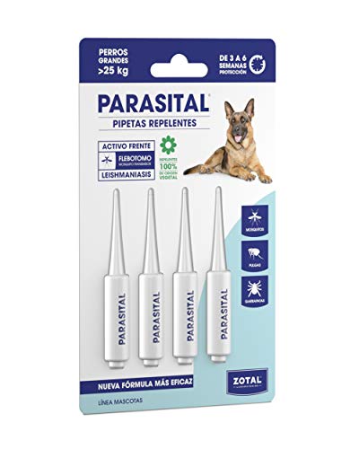 Zotal Parasital Blíster con 4 Pipetas de 5 ml para Perros Grandes - Total: 20 ml