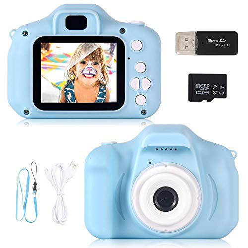ZStarlite Cámara Digital para Niños, 1080P 2.0 "HD Selfie Video Cámara Infantil, Regalos Ideales para Niños Niñas de 3-10 Años, con Tarjeta TF 32 GB, Lector de Tarjetas (Azul) ZStarlite Cámara Digital para Niños, 1080P 2.0 "HD Selfie Video Cámara Infantil, Regalos Ideales para Niños Niñas de 3-10 Años, con Tarjeta TF 32 GB, Lector de Tarjetas (Azul)