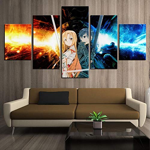 5 Cuadro en Lienzo 5 Piezas War Sky Arena Juego de Cartas Poster HD Imágenes de Dibujos Animados   Pinturas murales Impresiones sobre Lienzo