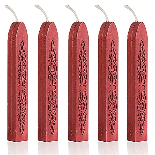 5 velas con mecha ANKKO, de color rojo, para decoración de sellos de cartas, postales y manuscritos, color 5pcs rojo