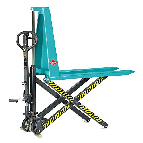 Ameise® - Carretilla elevadora de tijera con elevación rápida, TK 1000 kg, poliuretano/nailon – eleva cargas por elevación de eje o pedal de pie a altura de trabajo ergonómica