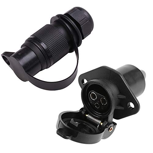 AOHEWEI Enchufe y Zócalo de Remolque 3 Pines 12V Conectore de Luces de Camión 3 Vías Hembra y Macho para Remolque Caravana Semi y Otro Vehículo Comercial (nuevos 2 Puntos de Montaje) AOHEWEI Enchufe y Zócalo de Remolque 3 Pines 12V Conectore de Luces de Camión 3 Vías Hembra y Macho para Remolque Caravana Semi y Otro Vehículo Comercial (nuevos 2 Puntos de Montaje)