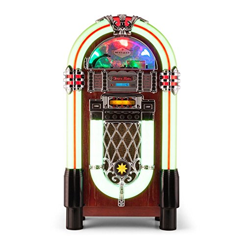 AUNA Graceland XXL Jukebox Vintage - Bluetooth , Reproductor CD , Puerto USB , Tarjetas SD/MMC , Compatible MP3 , Rockola Discos , Entrada AUX , Radio FM , Ecualizador , Diseño Original AUNA Graceland XXL Jukebox Vintage - Bluetooth , Reproductor CD , Puerto USB , Tarjetas SD/MMC , Compatible MP3 , Rockola Discos , Entrada AUX , Radio FM , Ecualizador , Diseño Original