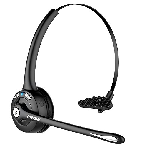 Auriculares Bluetooth de Diadema Inalámbrico con Micrófono, 13 Horas de Conversación de Calidad, Mpow Auriculares Manos Libres con Cancelación de Ruido para Telefono Fijo Skype VoIP Recepcionista