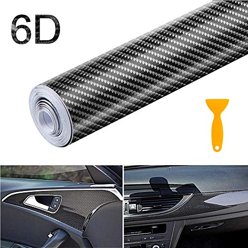 C100AE 6D Vinilo Fibra de Carbono Adhesiva, Vehículos Película Pegatina Decoración Autoadhesiva A Prueba de Agua Libre de Burbuja, DIY Decoración para Coche Motocicleta PC Muebles, 300cm*30cm