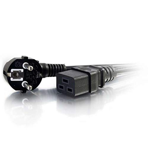 C2G Cbl/2m CEE 7/7 to IEC 60320 C19 PWR Cord - Cable (2 m, Male Connector/Male Connector, CEE7/7, C19 acoplador, 250 V, Negro)