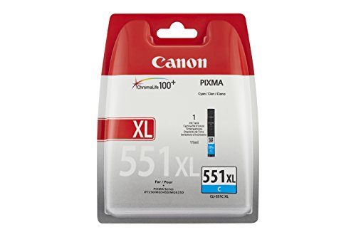 Canon CLI-551XL C Cartucho de tinta original Color Cian para Impresora de Inyeccion de tinta Pixma MX725-MX925-MG5450-MG5550-MG5650-MG6350-MG6450-MG6650-MG7150-MG7550-iP7250-iP8750-iX6850