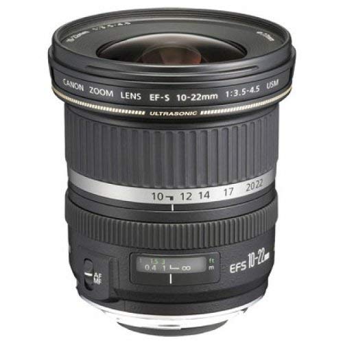 Canon EF-S 10-22mm f/3.5-4.5 USM - Objetivo para Canon (Distancia Focal 10-22mm, Apertura f/3.5-29, Zoom óptico 2.2X,diámetro: 77mm) Negro