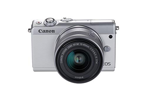 Canon EOS M100 WH M15-45 S - Cámara con Sensor APS-C de 24.2 MP (DIGIC 7, Dual Pixel CMOS AF, Pantalla táctil LCD de 8 cm, Full HD a 60P) Blanco