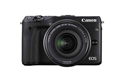 Canon EOS M3 - Cámara réflex Digital de 24.7 MP (Pantalla táctil 3", estabilizador óptico, grabación de vídeo), Color Negro - Kit Cuerpo cámara con Objetivo Canon EF-M 18-55mm f/3.5-5.6 IS STM