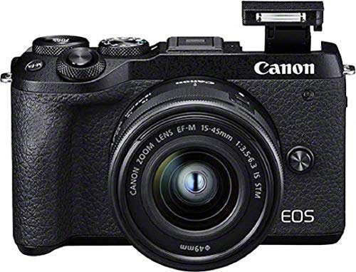 Canon EOS M6 Mark II - Cámara Mirrorless de 32.5 MP, Negro - Kit Cuerpo con Objetivo EF-M 15-45mm f/3.5-5.6 IS STM y Visor electrónico EVF-DC2