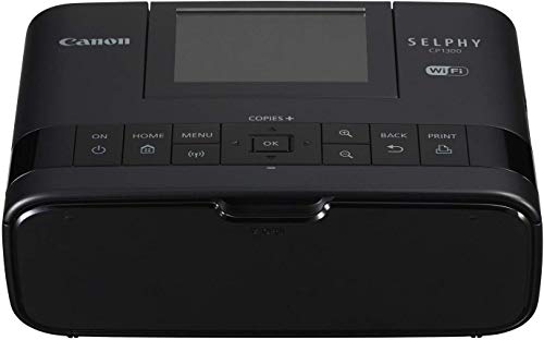 Canon Selphy CP1300 - Impresora fotográfica inalámbrica (Apple AirPrint, Mopria, pantalla abatible de 8.1 cm, tintas de 3 colores, 300 x 300 ppp) negro Canon Selphy CP1300 - Impresora fotográfica inalámbrica (Apple AirPrint, Mopria, pantalla abatible de 8.1 cm, tintas de 3 colores, 300 x 300 ppp) negro