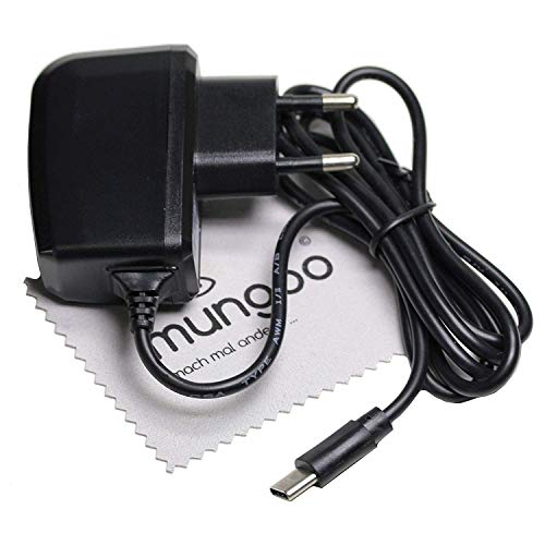 Cargador para Blackberry DTEK60, KEYone, KEYone Black Edition, BV8000 Pro, P6 USB Type-C con mungoo Pantalla paño de Limpieza
