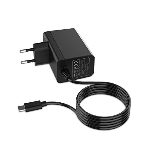 Cargador para Nintendo Switch/Switch Lite, innoAura Adaptador de CA Type-C de Carga Rápida con Suministro de 15V 2.6A y Cable de 6 Pies Compatible en Modo de TV y Control Dock & Pro (Negro)