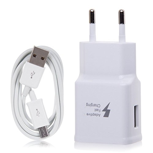 Cargador rápido modular Samsung – 2 amperios con cable de datos micro USB/cable de carga para modelos Samsung Modelos con puerto de carga micro USB