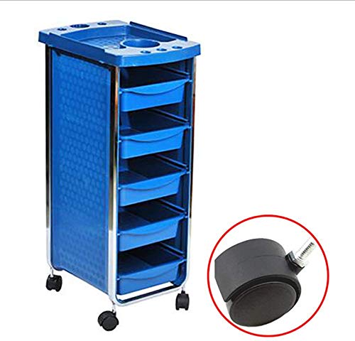 CART Carro ， Carro médico ， Coche comedor ， Recoger ， Carro de herramientas médicas Carro de salón de belleza con 5 cajones, Carro de herramientas de peluquería con soporte para secador de cabello, C