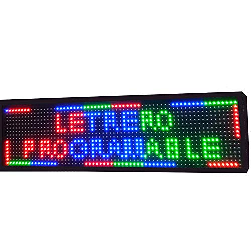 Cartel LED programable USB + WiFi Reloj para Interior Rótulo Luminoso Display LED Alta luminosidad Pantalla electrónica (MULTICOLOR)