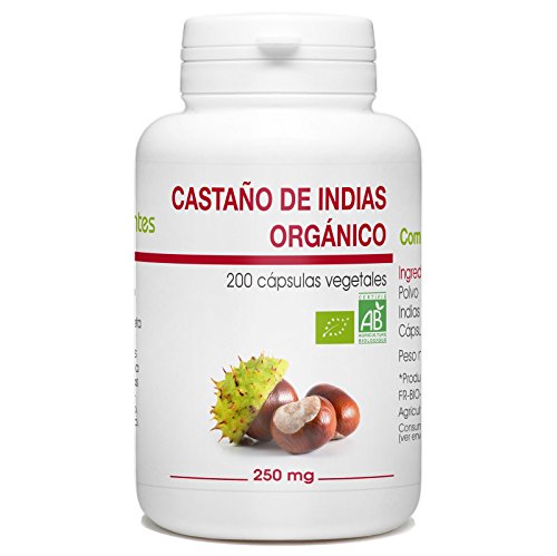 Castaño de Indias Orgánico - Aesculus hippocastanum - 250mg - 200 cápsulas vegetales