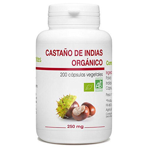 Castaño de Indias Orgánico - Aesculus hippocastanum - 250mg - 200 cápsulas vegetales Castaño de Indias Orgánico - Aesculus hippocastanum - 250mg - 200 cápsulas vegetales