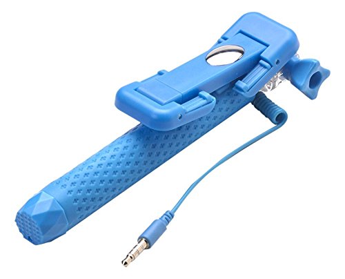 Celly Mini Selfie Stick para Smartphones de hasta 14 cm, Color Azul Claro