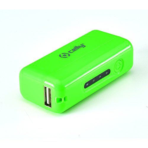 Celly PB2200FLUOGN batería Externa Verde Ión de Litio 2200 mAh - Baterías externas (Green, Universal, Lithium-Ion (Li-Ion), 2200 mAh, USB, 5 V)