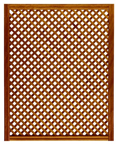 Celosía De Madera Tratada para Decoración De Terrazas, Jardines y Exteriores - Teca (114x92 cm)