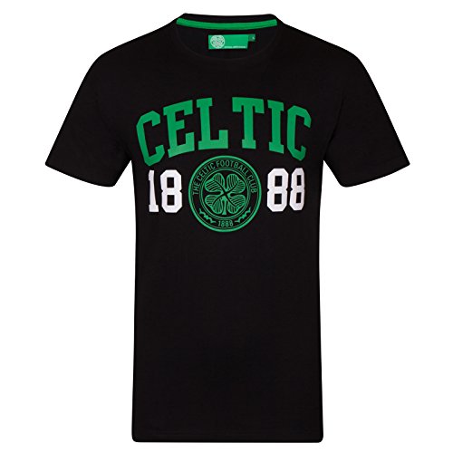 Celtic FC - Camiseta Oficial para Hombre - Serigrafiada - Gris - Negro - M
