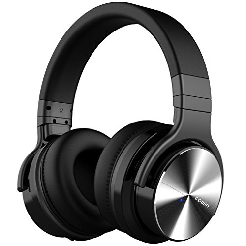 Cowin E7 Pro [Actualización] Auriculares inalámbricos Bluetooth con micrófono Hi-Fi de Graves Profundos, (Hi-Res Audio, cancelación de Ruido, Bluetooth,30 Horas de autonomía) (Negro)
