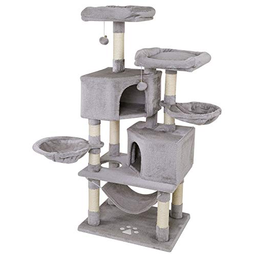 Dibea KB00365 - Árbol para Gatos (145 cm de Altura, Felpa extrasuave, Talla única), Color Gris Dibea KB00365 - Árbol para Gatos (145 cm de Altura, Felpa extrasuave, Talla única), Color Gris