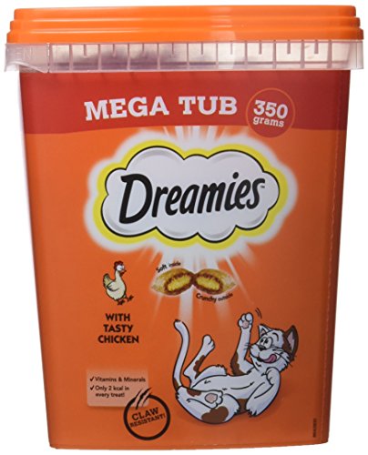 Dreamies -Golosinas para gatos, sabor: Pollo MegaTub, 350 g (Pack of 2)
