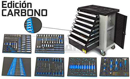 EDICIÓN CARBONO - CARRO DE HERRAMIENTAS PARA TALLER 7 CAJONES CON HERRAMIENTAS EDICIÓN CARBONO - CARRO DE HERRAMIENTAS PARA TALLER 7 CAJONES CON HERRAMIENTAS