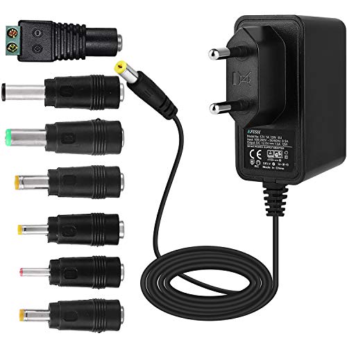 EFISH 12V 1A 12W Adaptador de Fuente de alimentación del Transformador,cámara CCTV,Teclado Yamaha,Enrutadores,Concentradores,Tiras de LED,Alarma,Masajeador,Timbre de la Puerta+7 Enchufes Diferentes