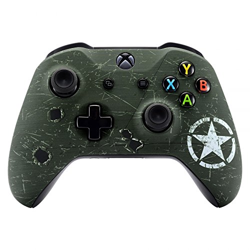 eXtremeRate Carcasa para Xbox One Funda Delantera Carcasa Frontal Kit de reemplazo Tacto Suave Placa Frontal para Mando Controlador de Xbox One X Xbox One S-Modelo 1708(Verde Oscuro)