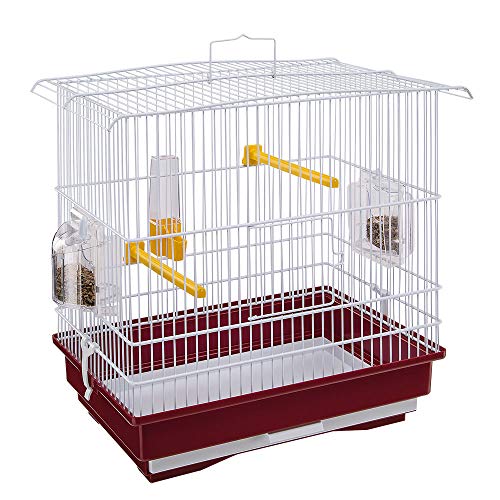 Ferplast Jaula para Canarios y pequeños pájaros exóticos GIUSY con Accesorios y comederos giratorios, Robusto Alambre Pintado Blanco y cubeta de plástico Rojo, 39 x 26 x h 37 cm Ferplast Jaula para Canarios y pequeños pájaros exóticos GIUSY con Accesorios y comederos giratorios, Robusto Alambre Pintado Blanco y cubeta de plástico Rojo, 39 x 26 x h 37 cm