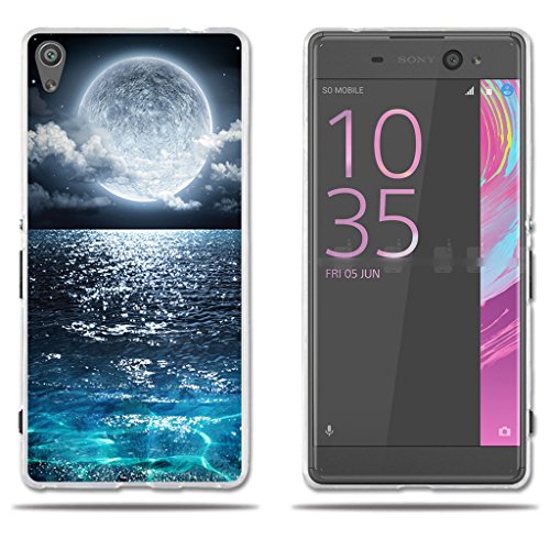 fubaoda Funda Sony Xperia XA Ultra Carcasa Ultra Fino de Cristal Claro,Gran Luna,[Antipolvo][Resistente A los Arañazos][Protección con Goma Funda para Sony Xperia XA Ultra(6.0")