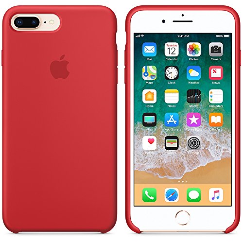 Funda para iPhone 7Plus/8Plus 5,5Inch Carcasa Silicona Suave Colores del Caramelo con Superfino Pelusa Forro, para Apple iPhone 7Plus/8Plus (Rojo)