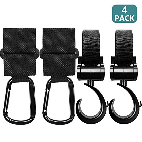 Ganchos Carrito Bebé, 4 Piezas de Gancho Para Colgar Cochecito, gancho carrito bebe,pinzas para cochecito de bebe, Mantas Para Colgar Cartera Bolso, X-large, Universal, negro Ganchos Carrito Bebé, 4 Piezas de Gancho Para Colgar Cochecito, gancho carrito bebe,pinzas para cochecito de bebe, Mantas Para Colgar Cartera Bolso, X-large, Universal, negro