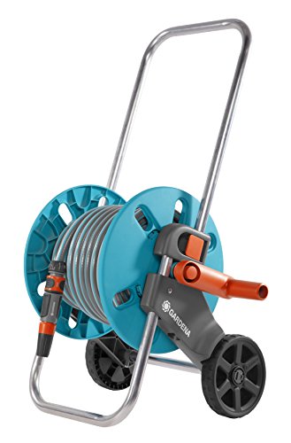 Gardena Set AquaRoll S Carro portamanguera con manguera classic de 20 m y lanza, sistema antigoteo, lado de la manivela a elegir Gardena Set AquaRoll S Carro portamanguera con manguera classic de 20 m y lanza, sistema antigoteo, lado de la manivela a elegir