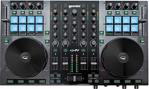 Gemini G4V - Controladores DJ (2.0, USB B, 3.5 mm, USB, 5V, 1.1A) Negro