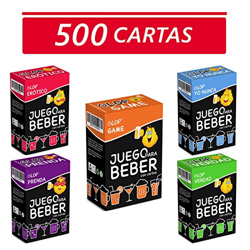 Glop 500 Cartas - Juegos para Beber - Juegos de Cartas para Fiestas - Juegos de Mesa - Regalos Originales