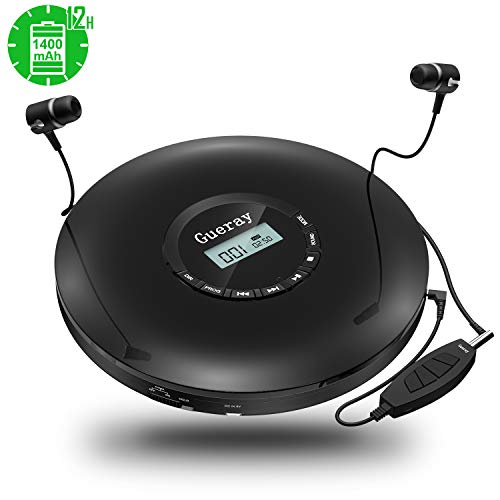 Gueray Reproductor de CD Portátil con Incorporado 1400 mAh de Litio (Negro) Gueray Reproductor de CD Portátil con Incorporado 1400 mAh de Litio (Negro)