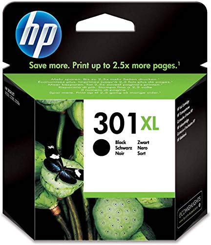 HP 301 CH563EE Cartucho de Tinta XL Original de alto rendimiento, 1 unidad, negro HP 301 CH563EE Cartucho de Tinta XL Original de alto rendimiento, 1 unidad, negro