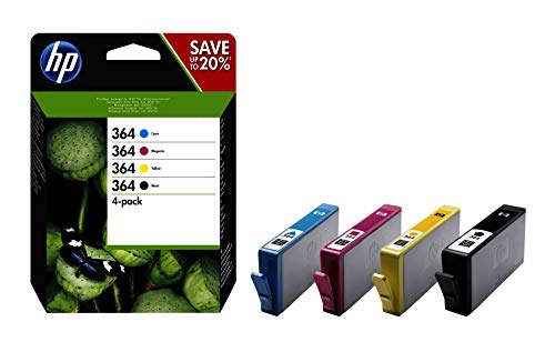 HP Tinta Original Nº364 Color Y Black N9J73AE Pack 4 Unidades para HP PHOTOSMART D5460