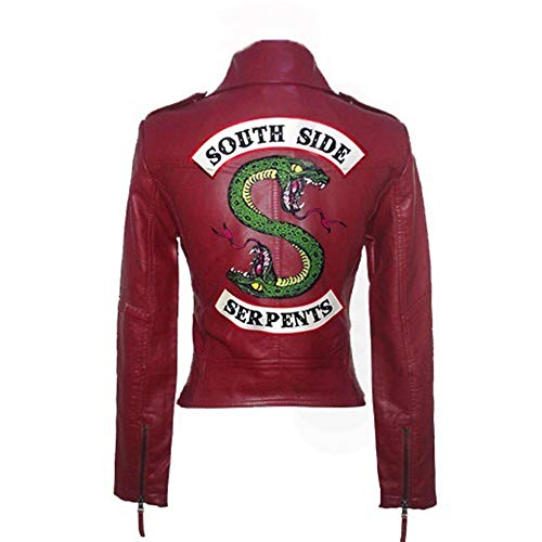 Hzlys Riverdale Chaqueta de Auténtica Cuero Mujer Corto Adolescente Niña Serpientes Cuero Coole Leder Abrigos Chaqueta de Invierno Chaqueta Manga Larga con Cremallera Abrigo Impermeablewine Red-XXXL Hzlys Riverdale Chaqueta de Auténtica Cuero Mujer Corto Adolescente Niña Serpientes Cuero Coole Leder Abrigos Chaqueta de Invierno Chaqueta Manga Larga con Cremallera Abrigo Impermeablewine Red-XXXL