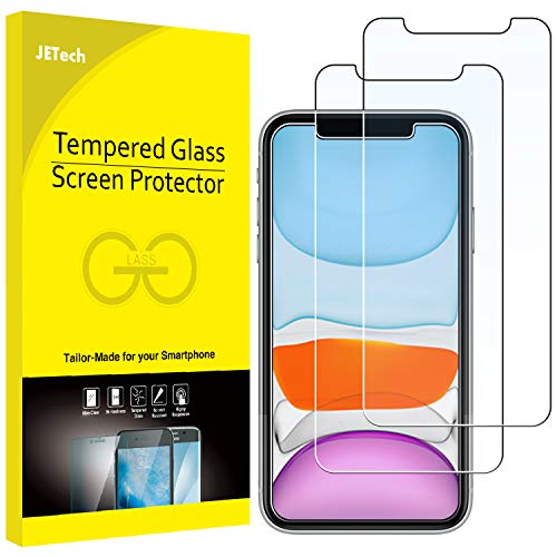 JETech Protector de Pantalla Compatible iPhone 11 y iPhone XR 6,1", Vidrio Templado, 2 Unidades