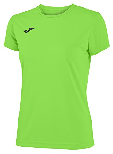Joma Combi Woman M/C Camiseta Deportiva para Mujer de Manga Corta y Cuello Redondo, Verde (Verde Flúor), XL