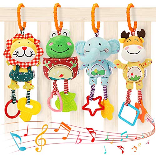 Juguetes para bebés para 0, 3, 6, 9, 12 Meses, mordedores Cochecito de Peluche de Desarrollo temprano Cochecitos para bebés, Regalos de cumpleaños para recién Nacidos, Paquete de 4 Juguetes para bebés para 0, 3, 6, 9, 12 Meses, mordedores Cochecito de Peluche de Desarrollo temprano Cochecitos para bebés, Regalos de cumpleaños para recién Nacidos, Paquete de 4