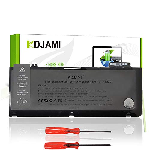 KDJAMI A1322 Batería para MacBook Pro de 13 Pulgadas A1278 (MID 2009 to Mid 2012) Compatible con Macbook Pro 13 MC375D/a, MB991LL/A Version 2009( 63,5 Wh/5800 mAh/10,95 V/Li-Polymère) KDJAMI A1322 Batería para MacBook Pro de 13 Pulgadas A1278 (MID 2009 to Mid 2012) Compatible con Macbook Pro 13 MC375D/a, MB991LL/A Version 2009( 63,5 Wh/5800 mAh/10,95 V/Li-Polymère)