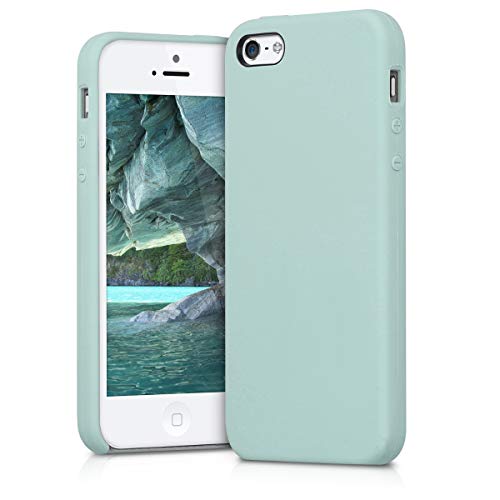 kwmobile Funda Compatible con Apple iPhone SE (1.Gen 2016) / 5 / 5S - Carcasa de TPU para móvil - Cover Trasero en Menta Mate