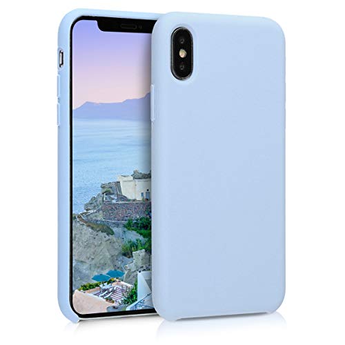 kwmobile Funda Compatible con Apple iPhone X - Carcasa de TPU para móvil - Cover Trasero en Azul Claro Mate